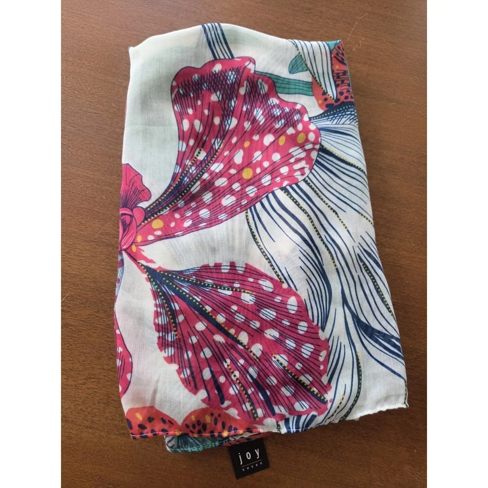 Joy Susan Shawl Scarf Breezy Botanical Tropical Coastal Hawaiian Beach Artisan